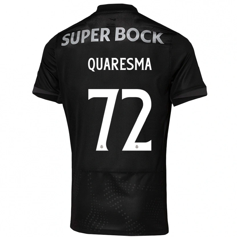Danxen Bambino Maglia Eduardo Quaresma #72 Nero Bianco Kit Gara Away 2025/26 Maglietta
