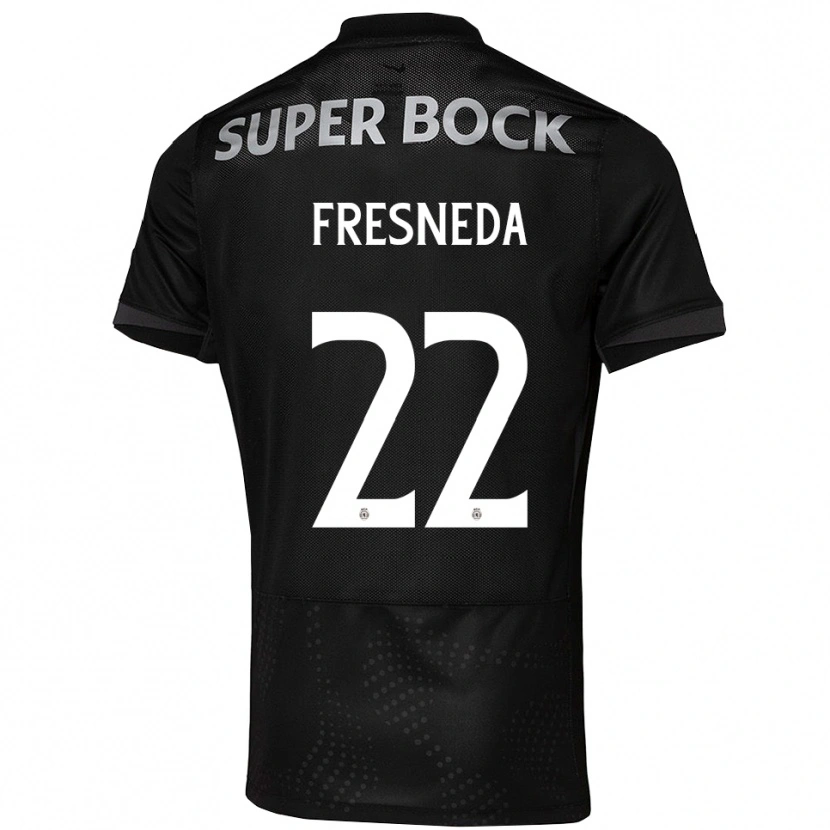 Danxen Bambino Maglia Iván Fresneda #22 Nero Bianco Kit Gara Away 2025/26 Maglietta