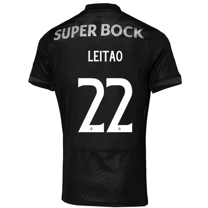 Danxen Bambino Maglia Tiago Leitão #22 Nero Bianco Kit Gara Away 2025/26 Maglietta