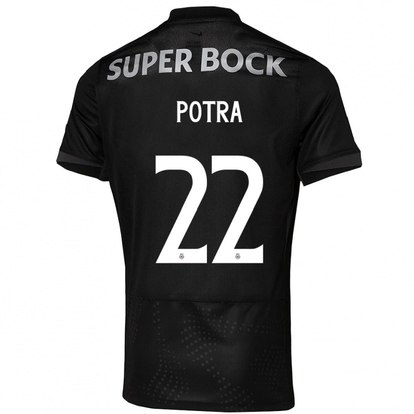 Danxen Bambino Maglia Catarina Potra #22 Nero Bianco Kit Gara Away 2025/26 Maglietta