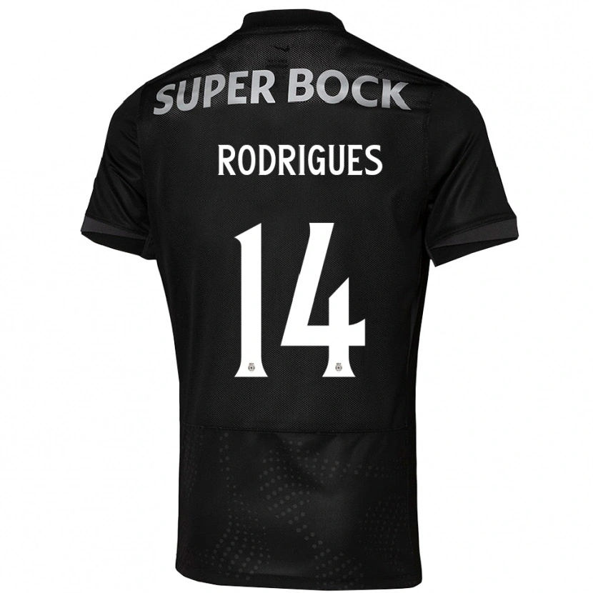 Danxen Bambino Maglia Paulo Rodrigues #14 Nero Bianco Kit Gara Away 2025/26 Maglietta