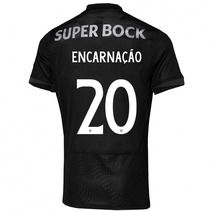 Danxen Bambino Maglia Telma Encarnação #20 Nero Bianco Kit Gara Away 2025/26 Maglietta
