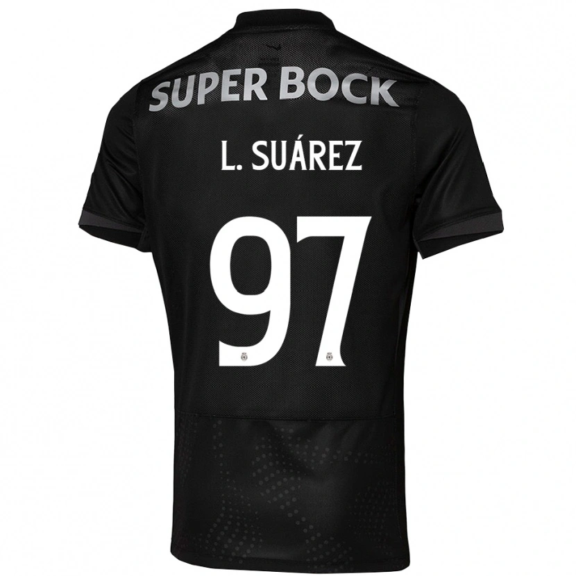Danxen Bambino Maglia Luis Suárez #97 Nero Bianco Kit Gara Away 2025/26 Maglietta