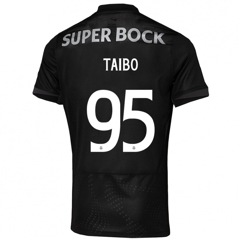 Danxen Bambino Maglia Lucas Taibo #95 Nero Bianco Kit Gara Away 2025/26 Maglietta