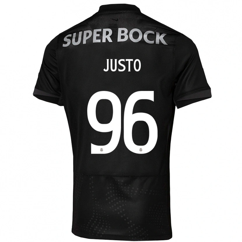 Danxen Bambino Maglia Samuel Justo #96 Nero Bianco Kit Gara Away 2025/26 Maglietta