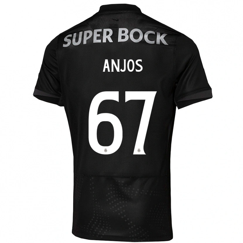 Danxen Bambino Maglia Lucas Anjos #67 Nero Bianco Kit Gara Away 2025/26 Maglietta