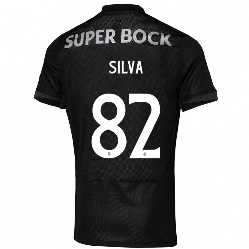 Danxen Bambino Maglia Gabriel Silva #82 Nero Bianco Kit Gara Away 2025/26 Maglietta