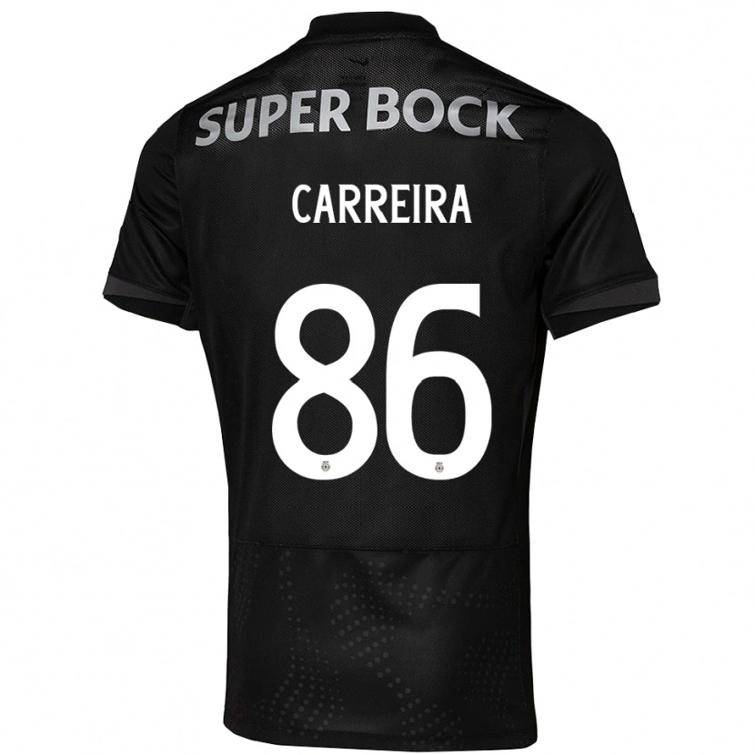 Danxen Bambino Maglia Eva Carreira #86 Nero Bianco Kit Gara Away 2025/26 Maglietta