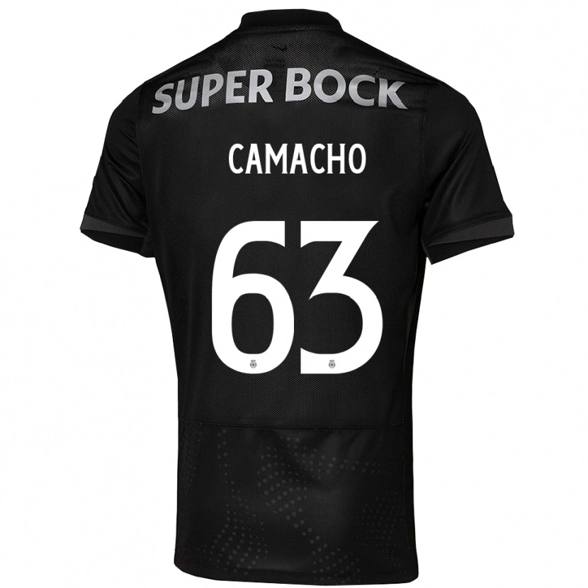 Danxen Bambino Maglia Rafael Camacho #63 Nero Bianco Kit Gara Away 2025/26 Maglietta