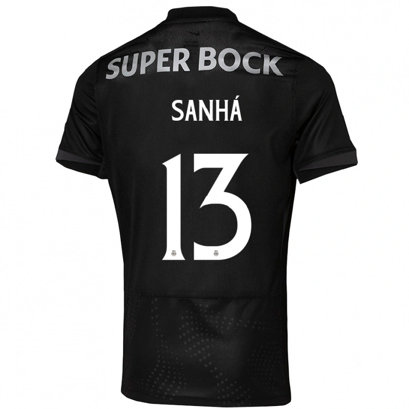Danxen Bambino Maglia Micael Sanhá #13 Nero Bianco Kit Gara Away 2025/26 Maglietta