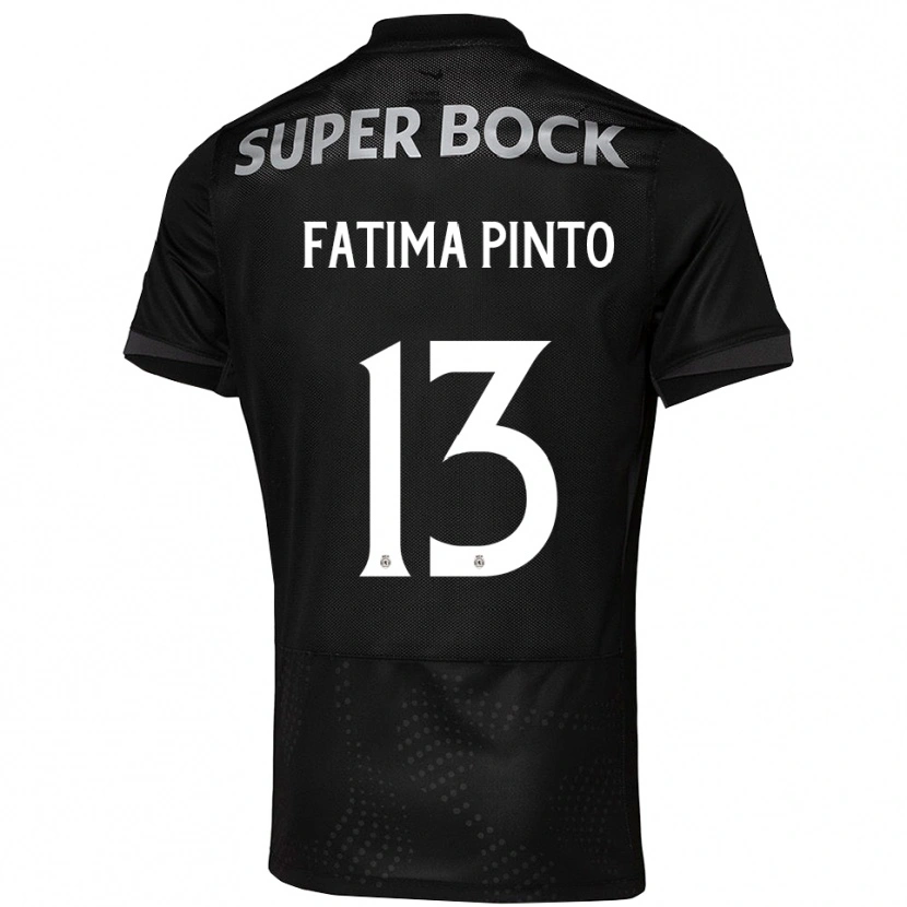 Danxen Bambino Maglia Fátima Alexandra Figueira Pinto #13 Nero Bianco Kit Gara Away 2025/26 Maglietta
