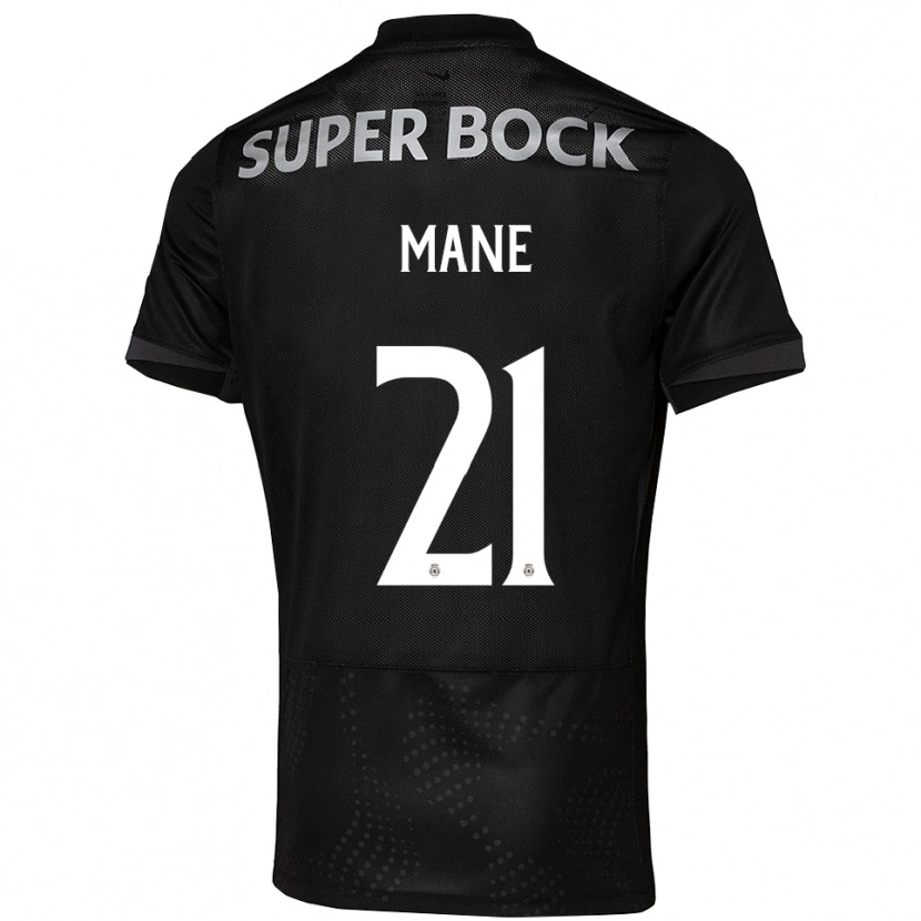 Danxen Bambino Maglia Isnaba Mane #21 Nero Bianco Kit Gara Away 2025/26 Maglietta