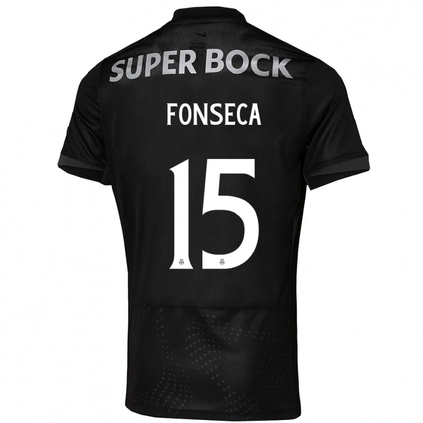 Danxen Bambino Maglia Beatriz Fonseca #15 Nero Bianco Kit Gara Away 2025/26 Maglietta