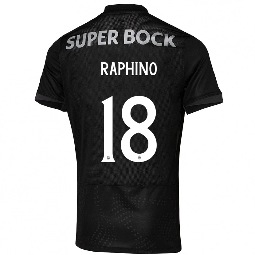 Danxen Bambino Maglia Brittany Raphino #18 Nero Bianco Kit Gara Away 2025/26 Maglietta