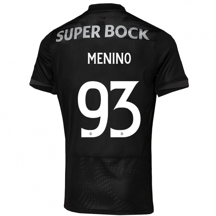 Danxen Bambino Maglia Miguel Menino #93 Nero Bianco Kit Gara Away 2025/26 Maglietta