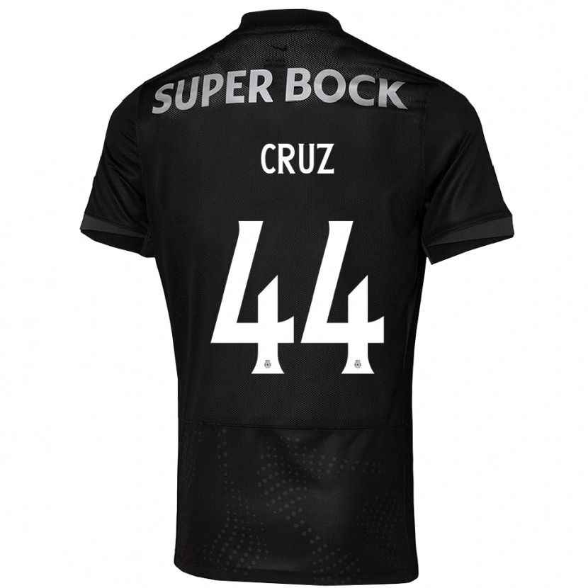Danxen Bambino Maglia Marco Cruz #44 Nero Bianco Kit Gara Away 2025/26 Maglietta