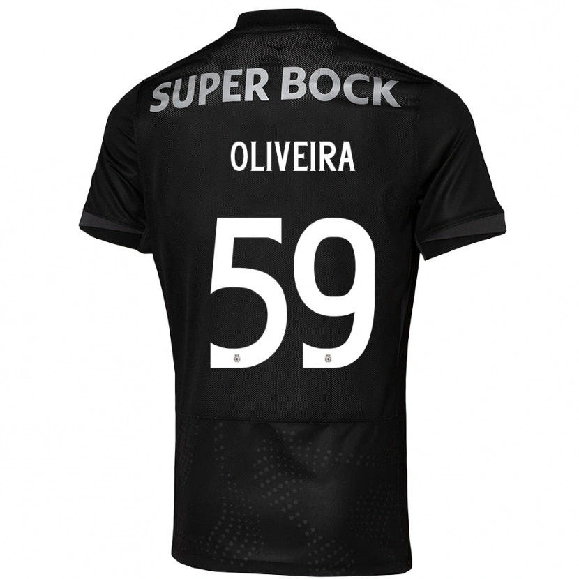 Danxen Bambino Maglia Kauã Oliveira #59 Nero Bianco Kit Gara Away 2025/26 Maglietta