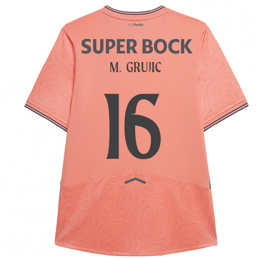 Danxen Bambino Maglia Marko Grujić #16 Rosa Navy Kit Gara Away 2025/26 Maglietta
