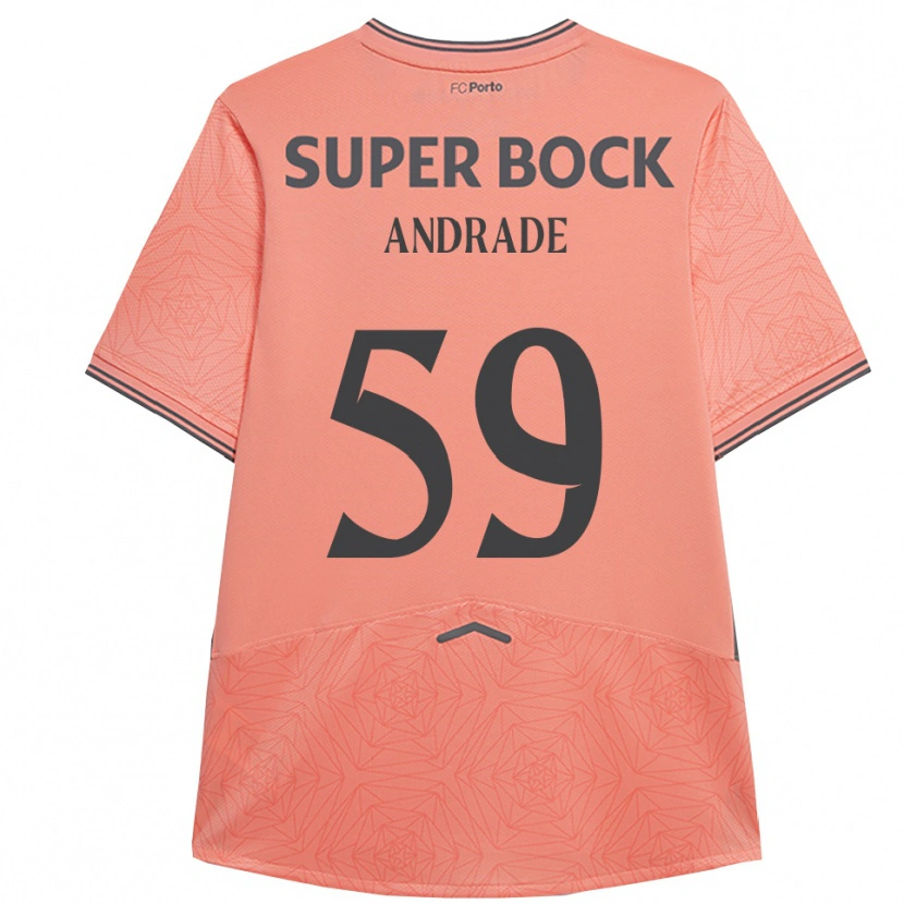 Danxen Bambino Maglia Tiago Andrade #59 Rosa Navy Kit Gara Away 2025/26 Maglietta