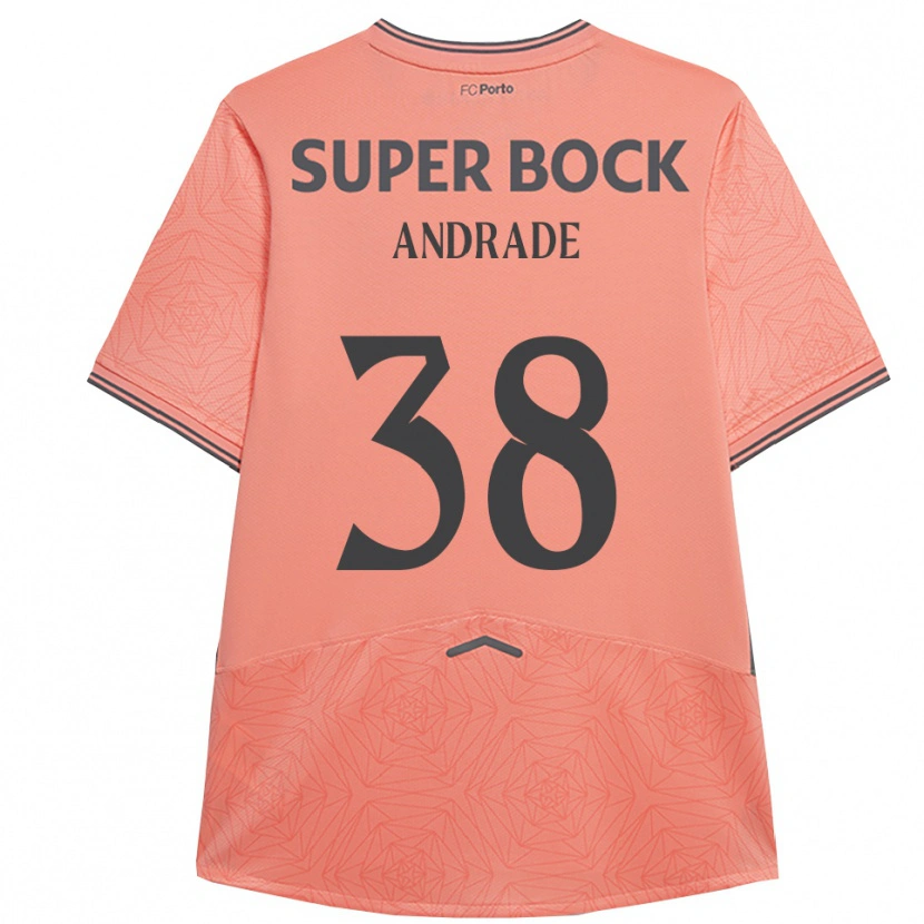 Danxen Bambino Maglia Fernando Andrade #38 Rosa Navy Kit Gara Away 2025/26 Maglietta