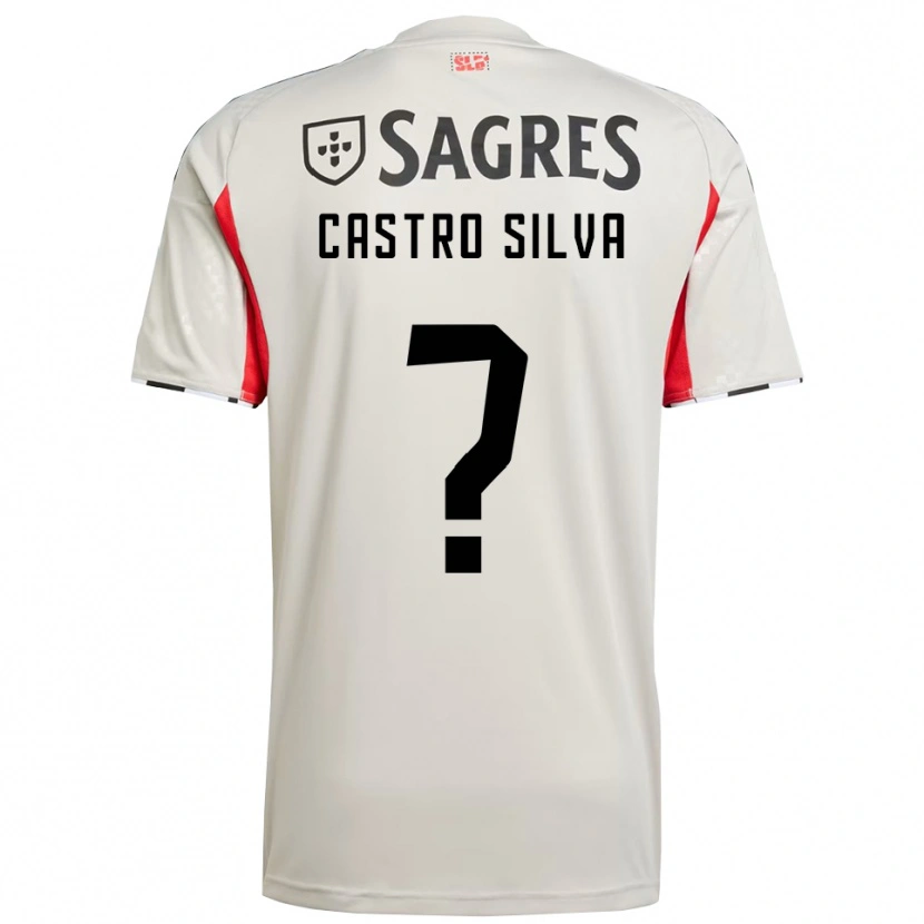 Danxen Bambino Maglia Guilherme Castro Silva #0 Bianco Sporco Rosso Kit Gara Away 2025/26 Maglietta