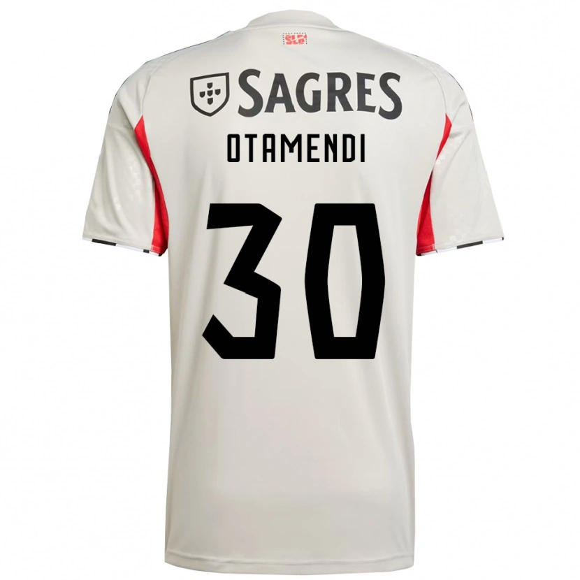 Danxen Bambino Maglia Nicolás Otamendi #30 Bianco Sporco Rosso Kit Gara Away 2025/26 Maglietta