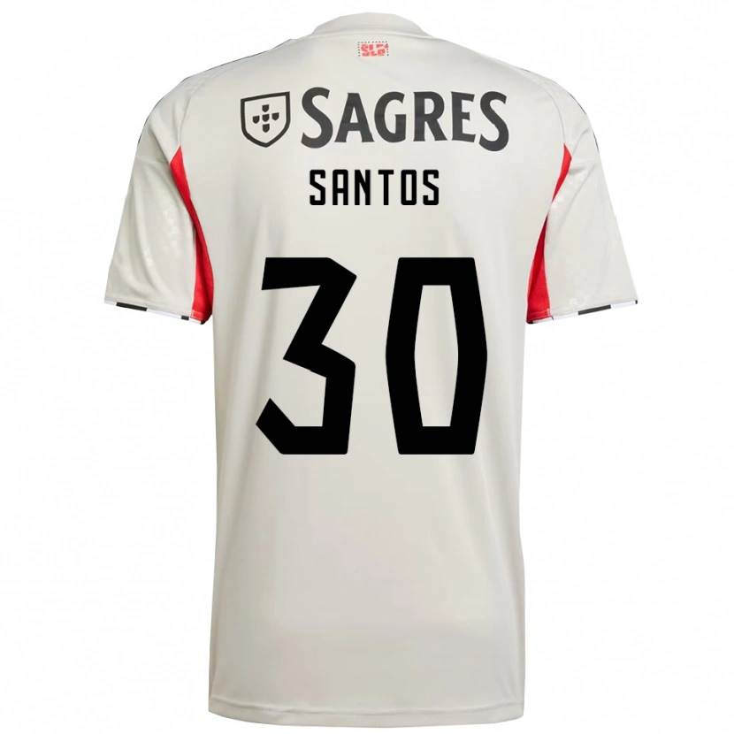 Danxen Bambino Maglia Daniela Santos #30 Bianco Sporco Rosso Kit Gara Away 2025/26 Maglietta