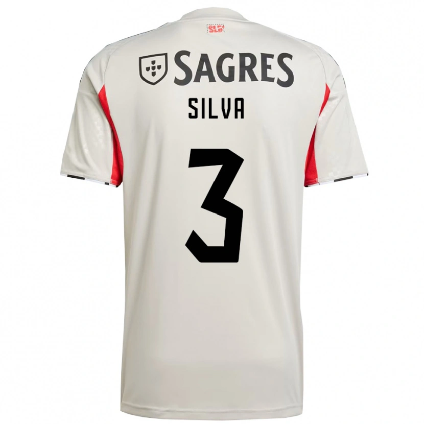 Danxen Bambino Maglia Joana Silva #3 Bianco Sporco Rosso Kit Gara Away 2025/26 Maglietta
