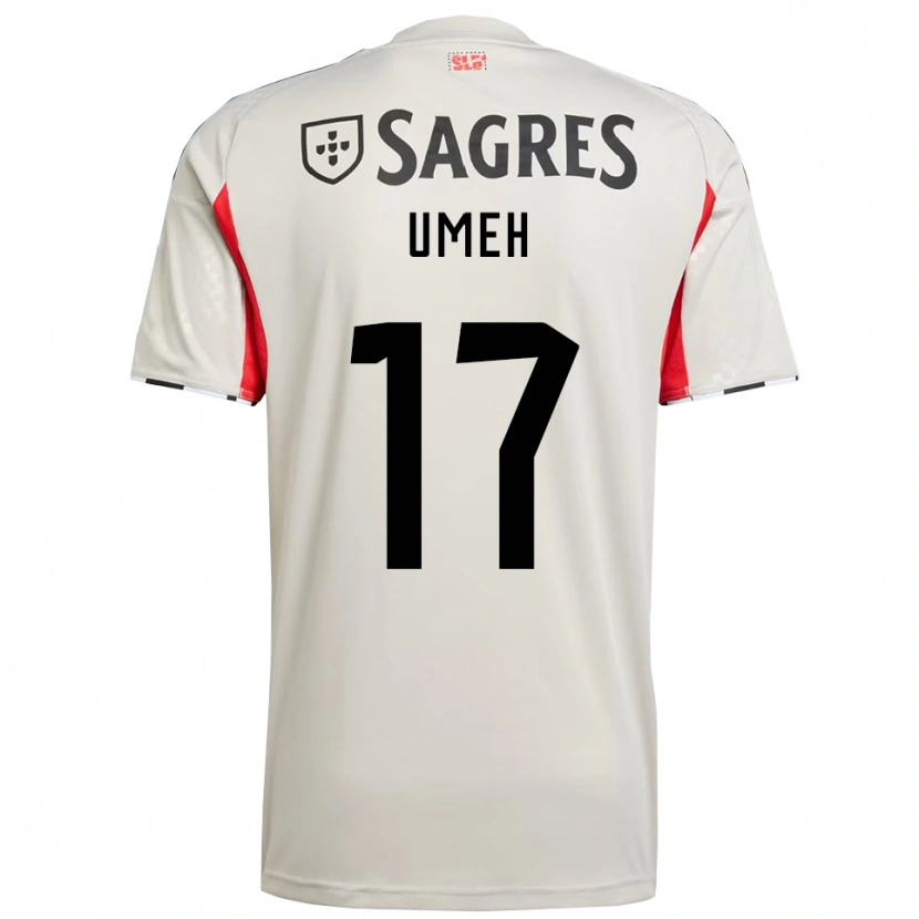 Danxen Bambino Maglia Jaden Umeh #17 Bianco Sporco Rosso Kit Gara Away 2025/26 Maglietta