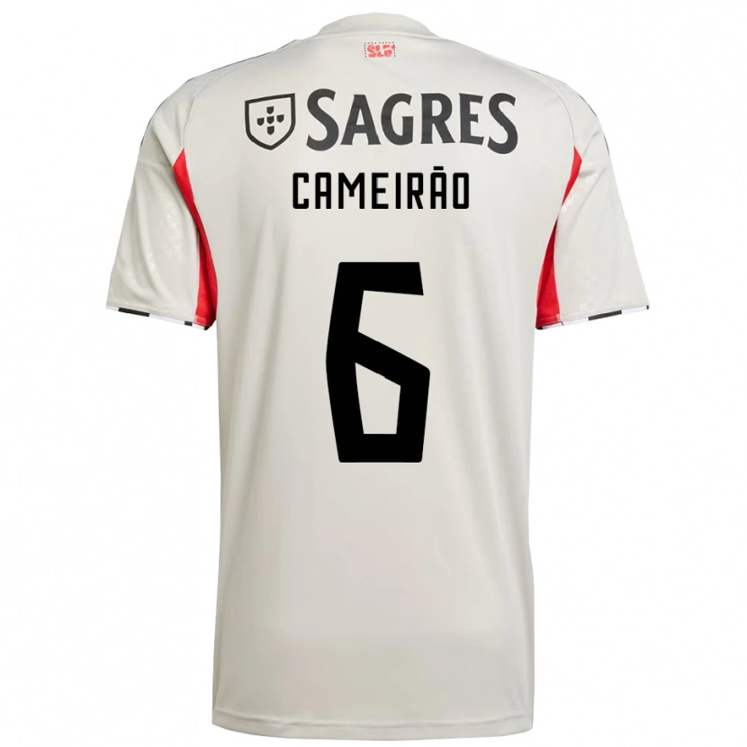 Danxen Bambino Maglia Beatriz Cameirão #6 Bianco Sporco Rosso Kit Gara Away 2025/26 Maglietta