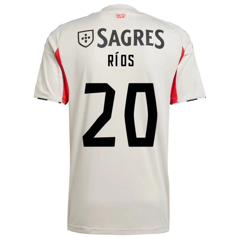 Danxen Bambino Maglia Richard Ríos #20 Bianco Sporco Rosso Kit Gara Away 2025/26 Maglietta