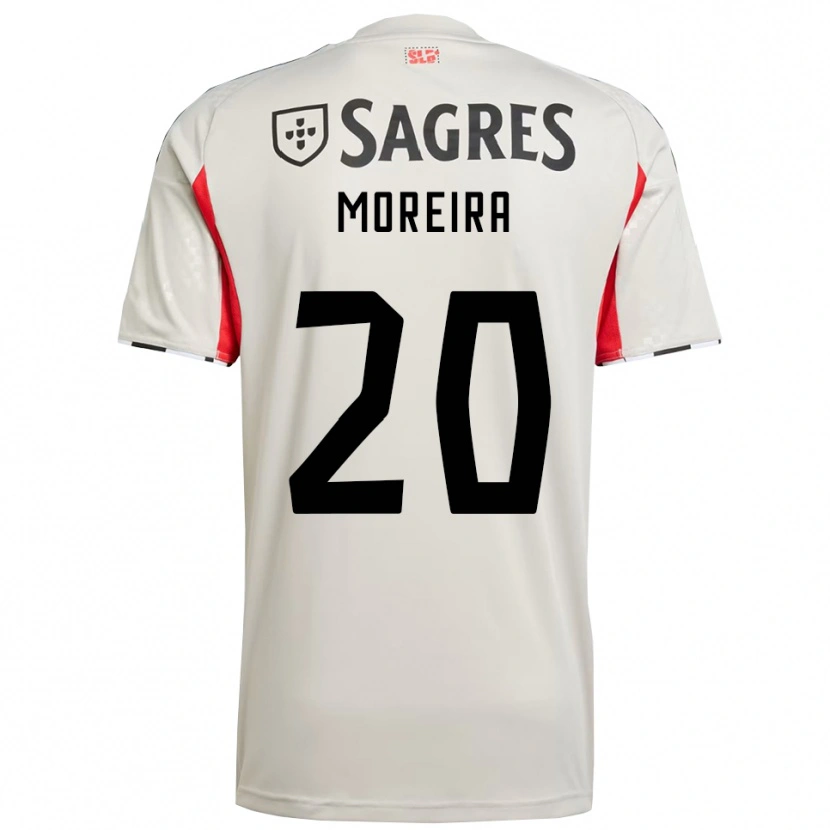 Danxen Bambino Maglia André Moreira #20 Bianco Sporco Rosso Kit Gara Away 2025/26 Maglietta