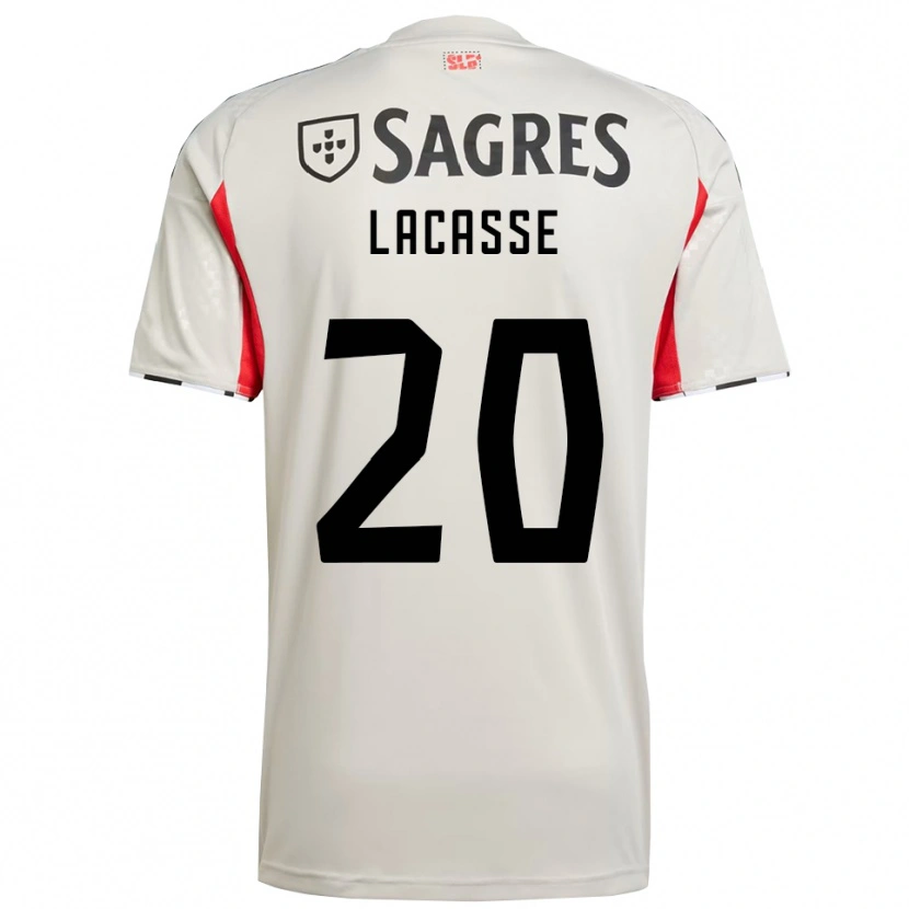 Danxen Bambino Maglia Cloe Lacasse #20 Bianco Sporco Rosso Kit Gara Away 2025/26 Maglietta
