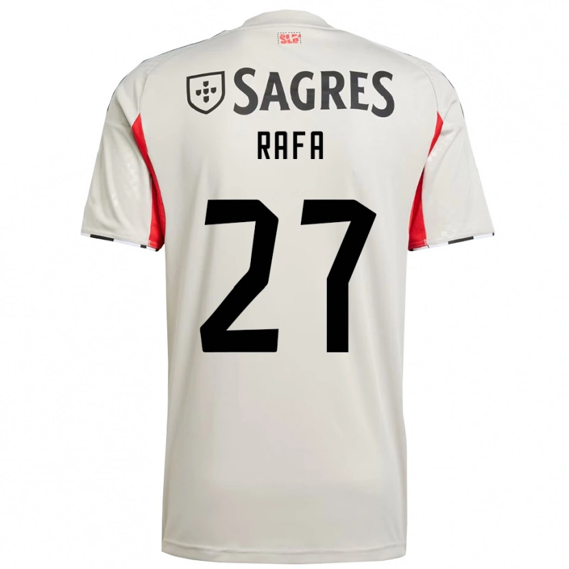 Danxen Bambino Maglia Rafa Silva #27 Bianco Sporco Rosso Kit Gara Away 2025/26 Maglietta