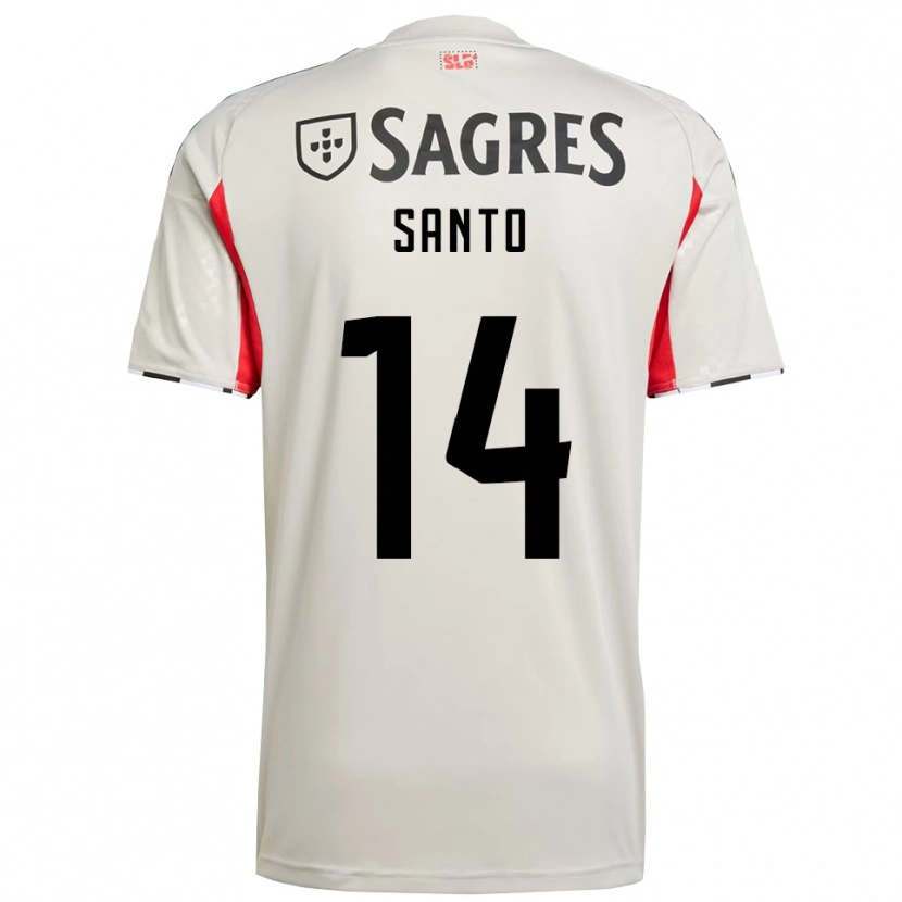 Danxen Bambino Maglia Sandro Santo #14 Bianco Sporco Rosso Kit Gara Away 2025/26 Maglietta