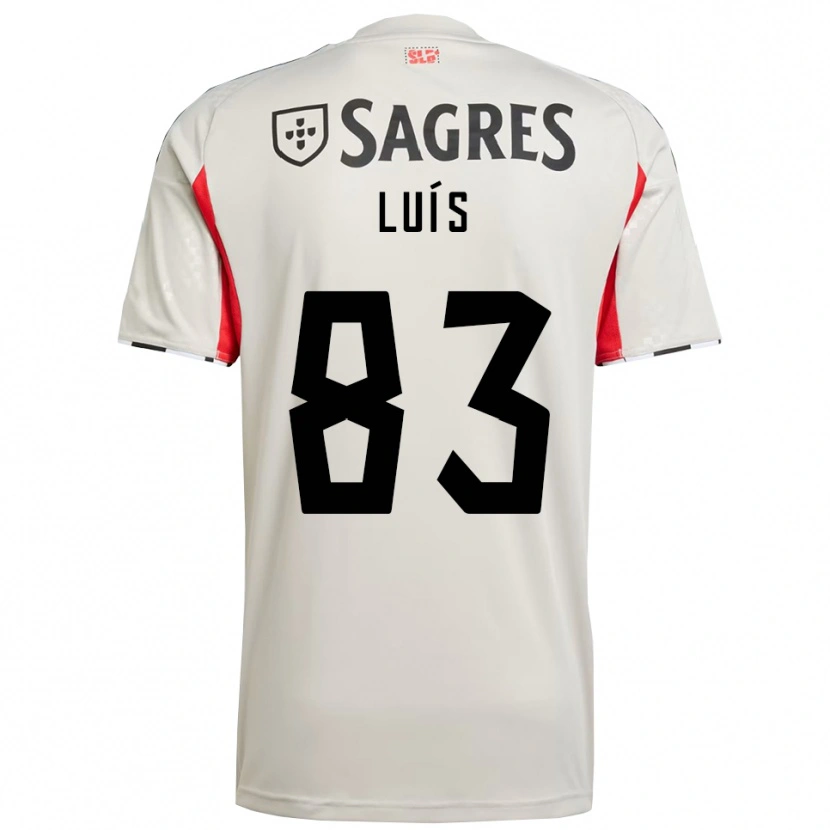 Danxen Bambino Maglia Rafael Luís #83 Bianco Sporco Rosso Kit Gara Away 2025/26 Maglietta