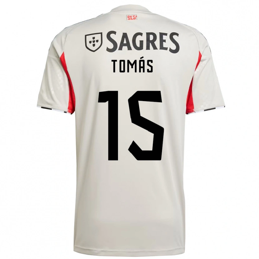 Danxen Bambino Maglia Tomás Ferreira #15 Bianco Sporco Rosso Kit Gara Away 2025/26 Maglietta