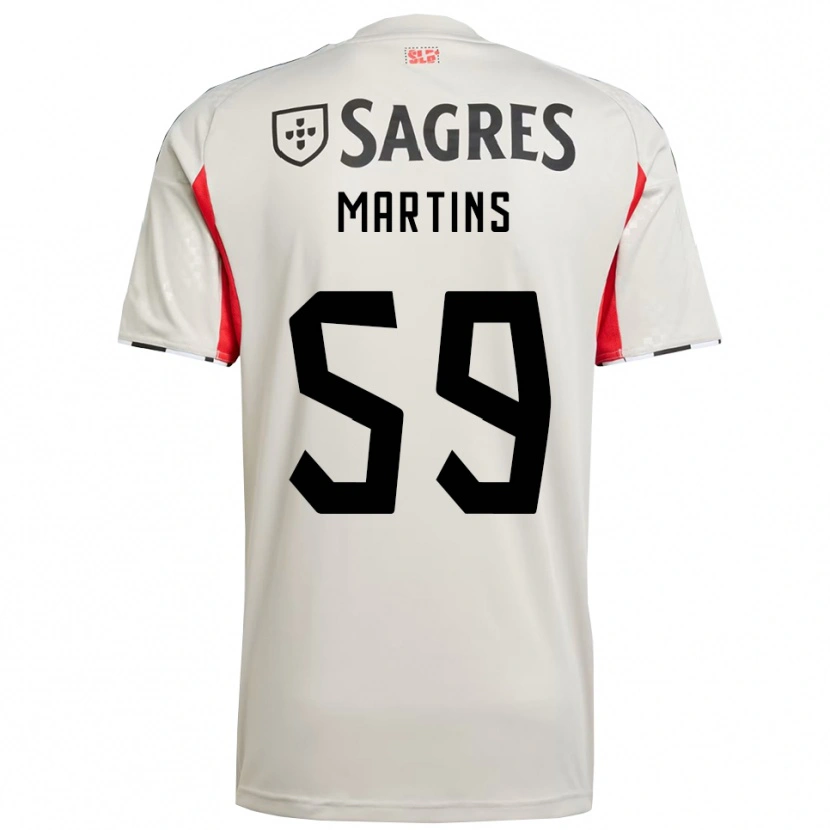 Danxen Bambino Maglia Leandro Martins #59 Bianco Sporco Rosso Kit Gara Away 2025/26 Maglietta