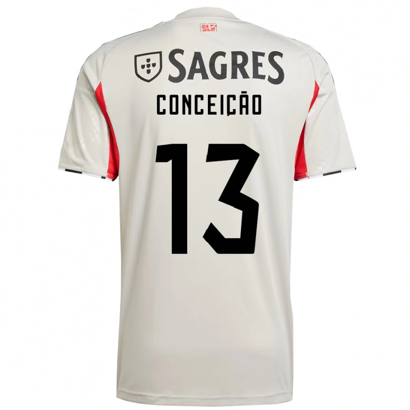 Danxen Bambino Maglia João Conceição #13 Bianco Sporco Rosso Kit Gara Away 2025/26 Maglietta