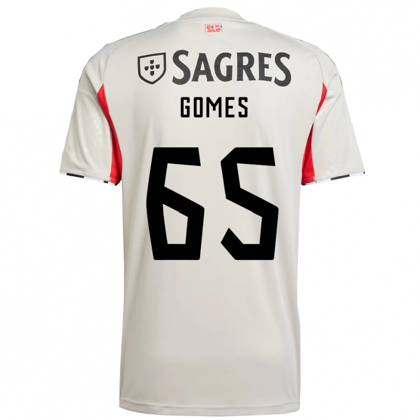 Danxen Bambino Maglia André Gomes #65 Bianco Sporco Rosso Kit Gara Away 2025/26 Maglietta