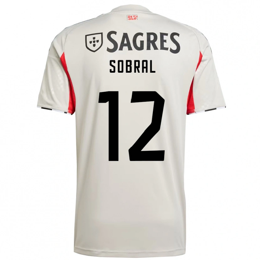 Danxen Bambino Maglia Gonçalo Sobral #12 Bianco Sporco Rosso Kit Gara Away 2025/26 Maglietta