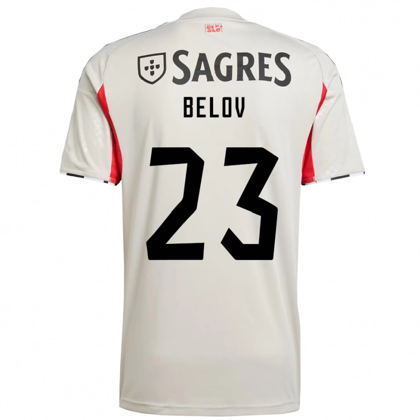 Danxen Bambino Maglia Sevastian Belov #23 Bianco Sporco Rosso Kit Gara Away 2025/26 Maglietta