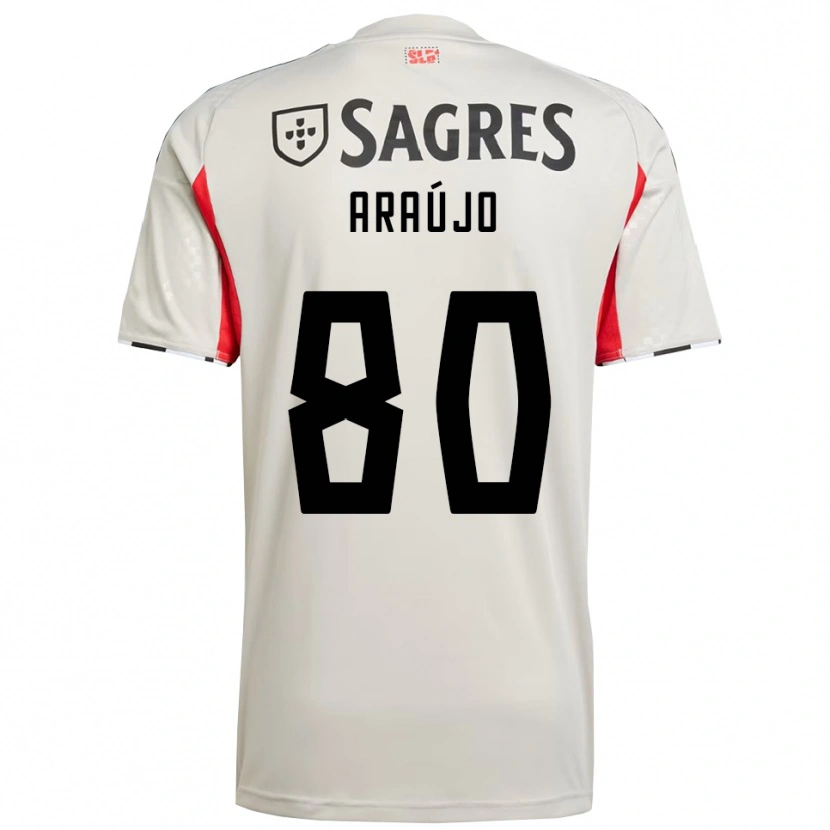 Danxen Bambino Maglia Laís Araújo #80 Bianco Sporco Rosso Kit Gara Away 2025/26 Maglietta