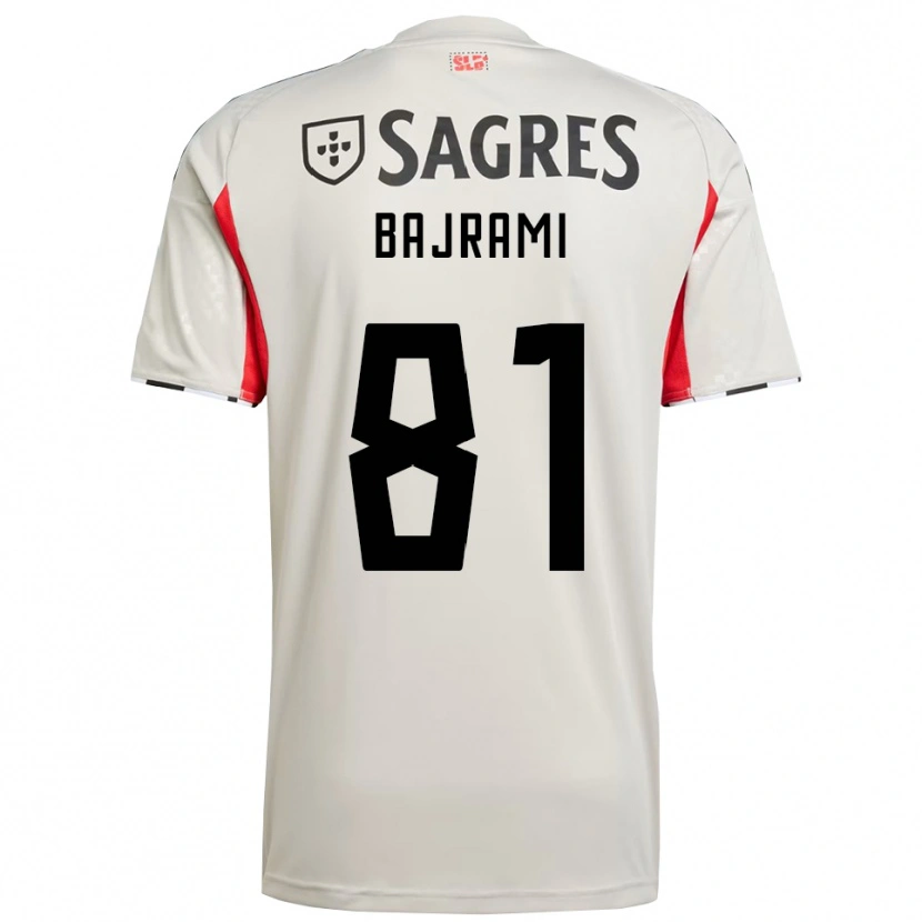 Danxen Bambino Maglia Adrian Bajrami #81 Bianco Sporco Rosso Kit Gara Away 2025/26 Maglietta