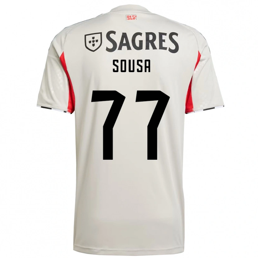 Danxen Bambino Maglia Gerson Sousa #77 Bianco Sporco Rosso Kit Gara Away 2025/26 Maglietta