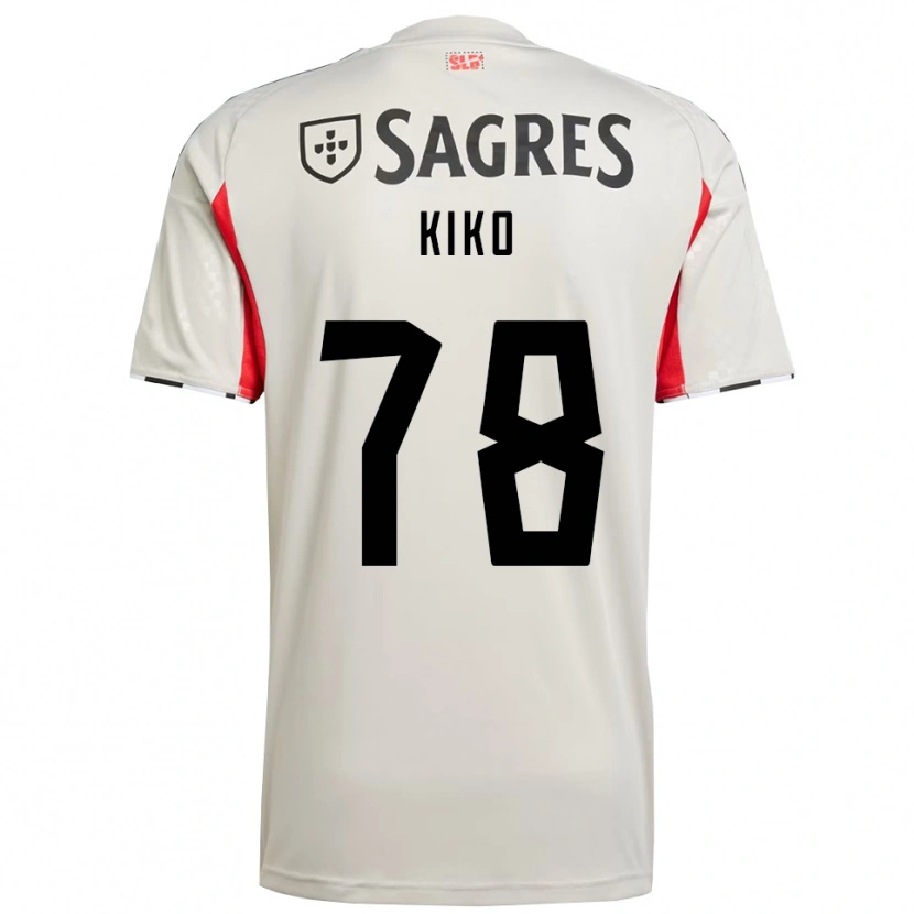 Danxen Bambino Maglia Kiko #78 Bianco Sporco Rosso Kit Gara Away 2025/26 Maglietta