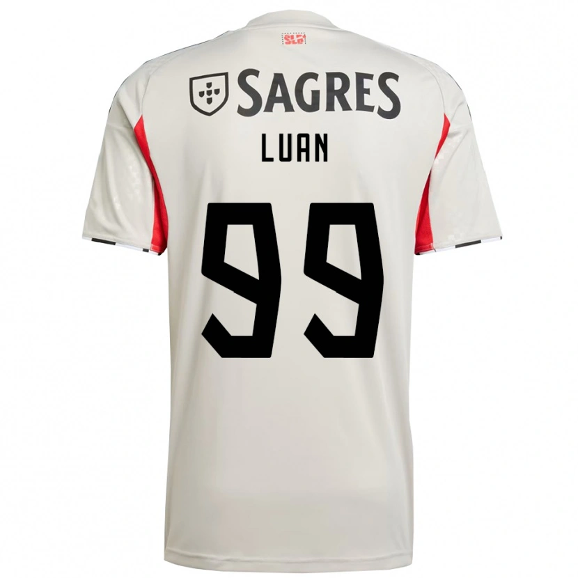 Danxen Bambino Maglia Luan #99 Bianco Sporco Rosso Kit Gara Away 2025/26 Maglietta