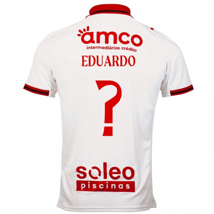 Danxen Bambino Maglia Eduardo Costa #0 Bianco Rosso Kit Gara Away 2025/26 Maglietta