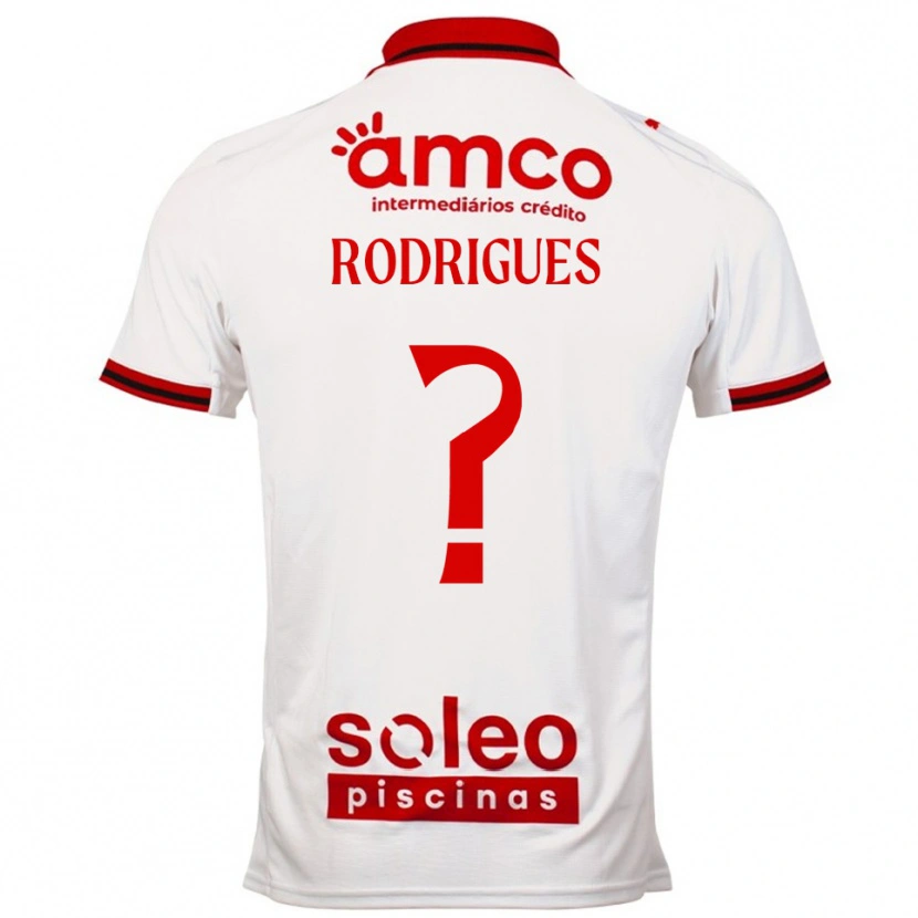 Danxen Bambino Maglia David Rodrigues #0 Bianco Rosso Kit Gara Away 2025/26 Maglietta