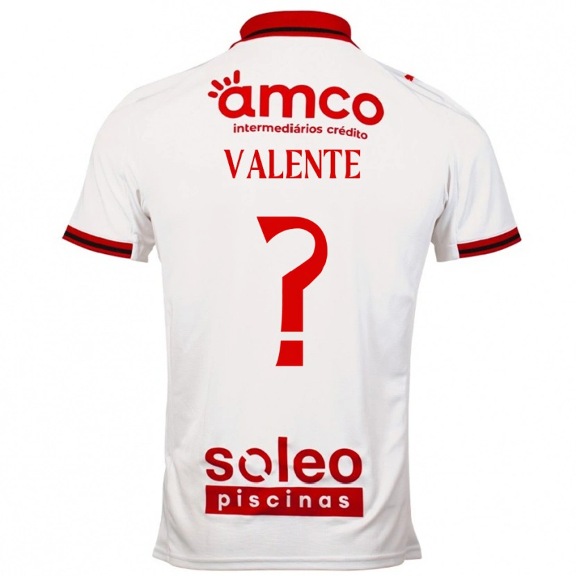 Danxen Bambino Maglia Rodrigo Valente #0 Bianco Rosso Kit Gara Away 2025/26 Maglietta